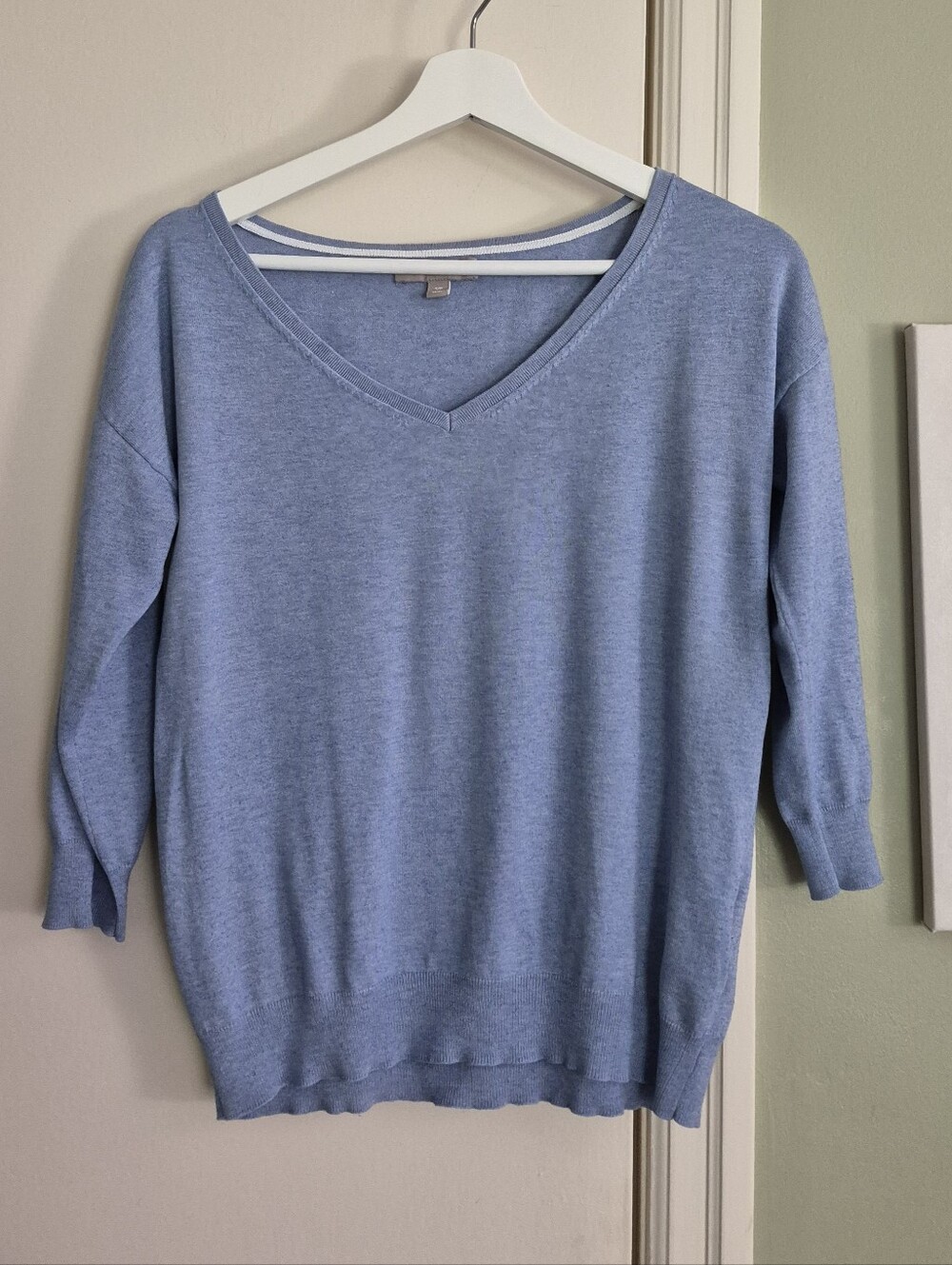 Like New Banana Republic 3/4-Sleeve Silk-blend V-neck Sweater, Small Petite